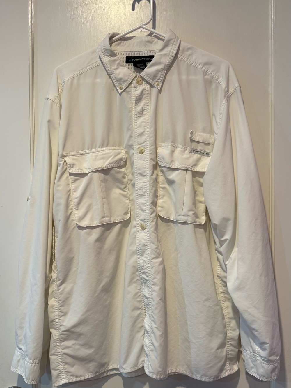 Exofficio White Long-Sleeve Button-Down Utility Shirt